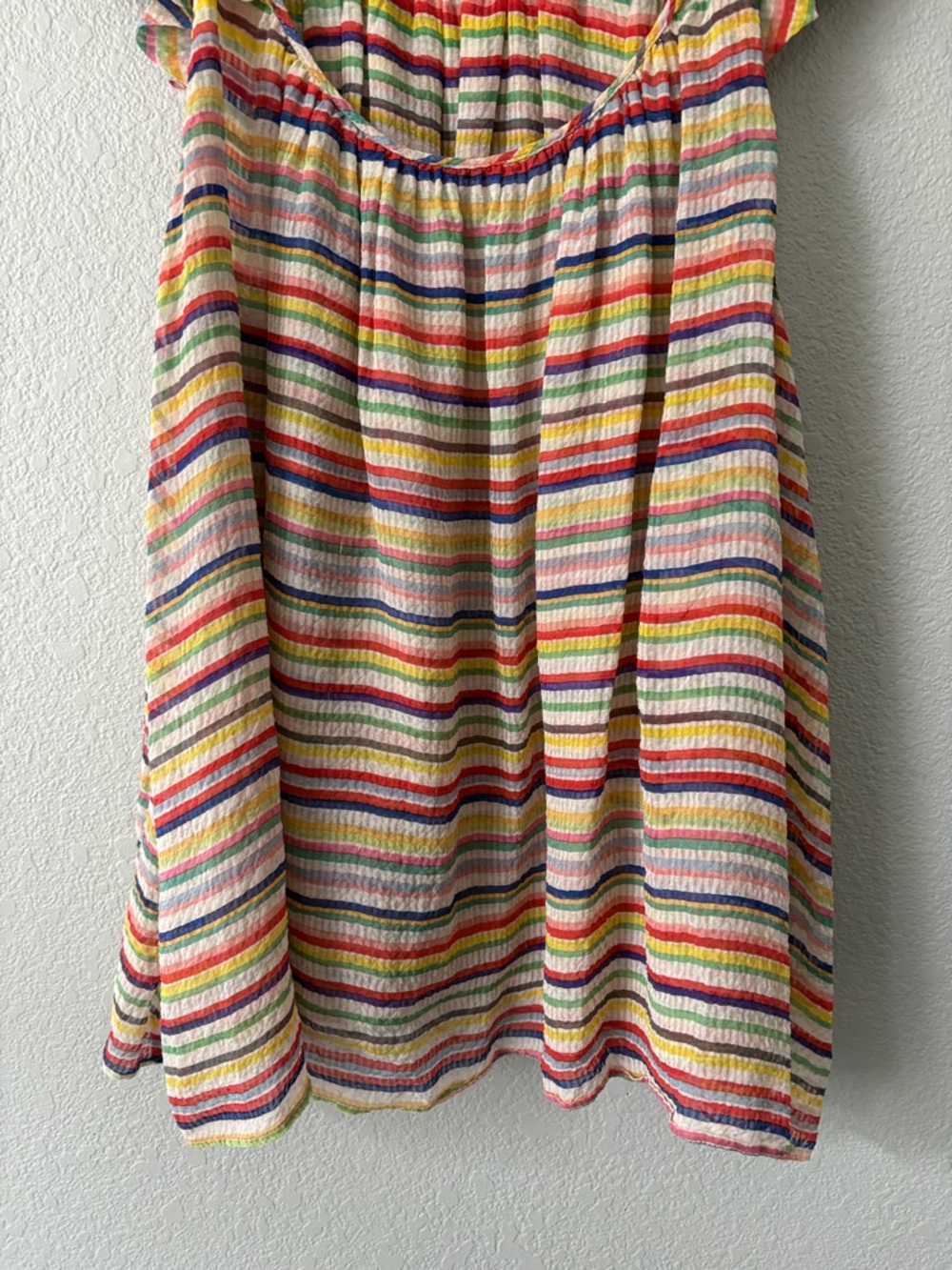 J. Crew Multicolor Striped Ruffle-Sleeve Top - Picture 4 of 5